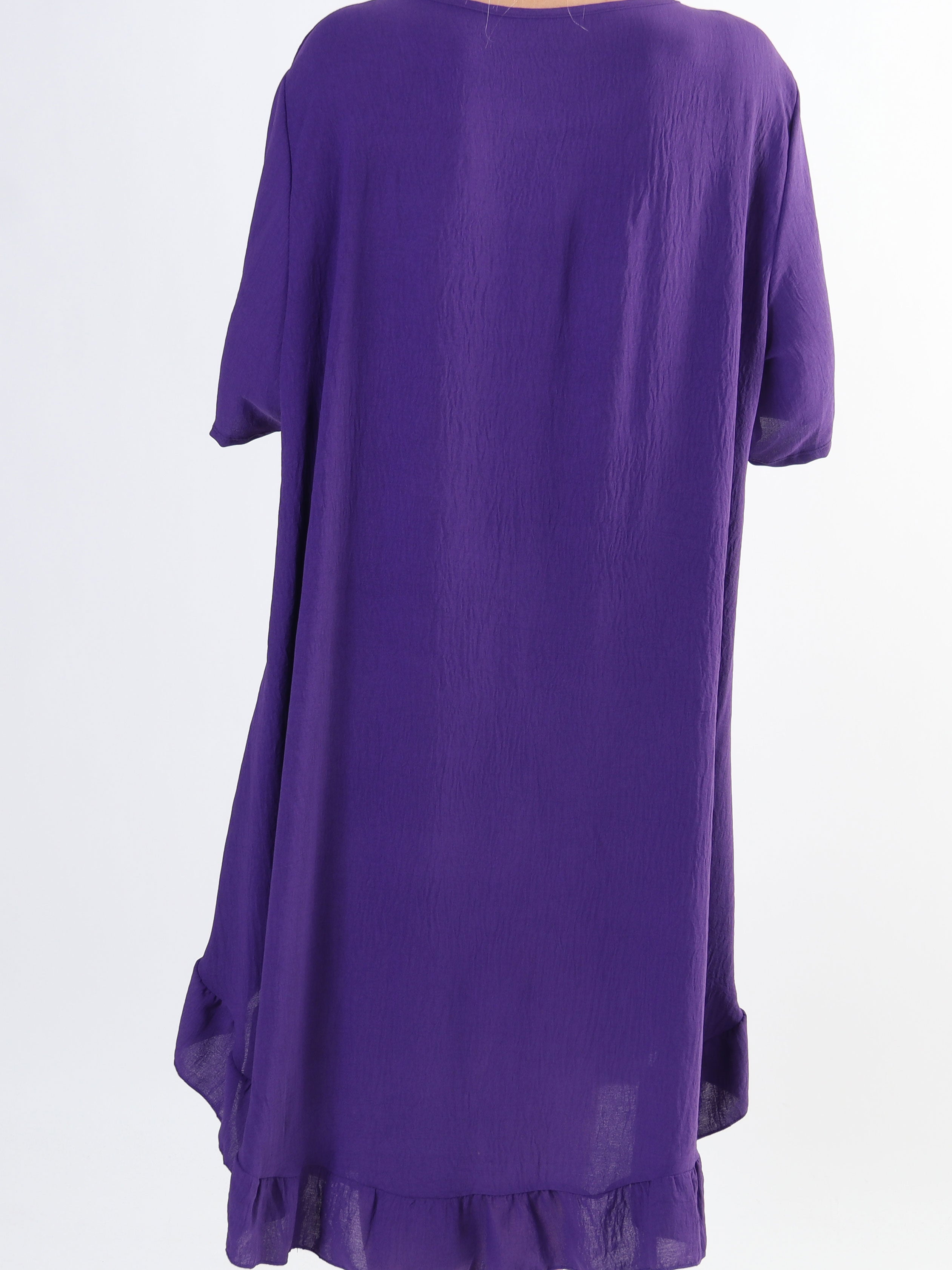 Emmelie - Plus size kjole i viskoseblanding med lommer.